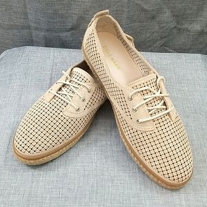 Cole Haan Beige Woven Lace-Up Sneakers